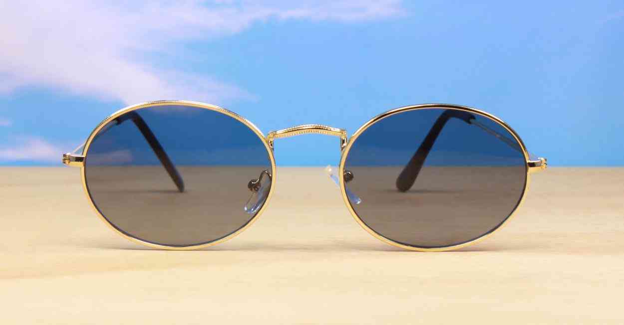 Vintage Style Oval Sunglasses-Gold Smoke Kiwi Market